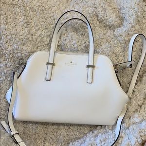 White Kate Spade Purse - maise medium dome satchel